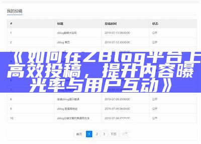 如何在ZBlog平台上高效投稿，提升内容曝光率与用户互动