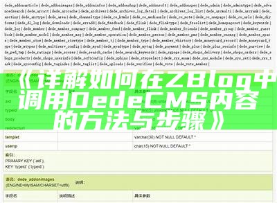 详解如何在ZBlog中调用DedeCMS内容的方法与步骤