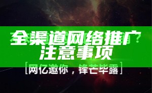 全渠道网络推广注意事项