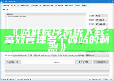 站群程序系统下载：高效管理多个网站的利器