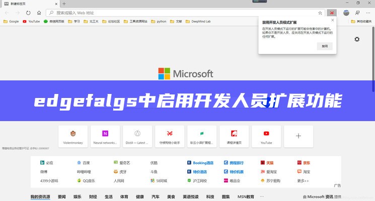 edgefalgs中启用开发人员扩展功能