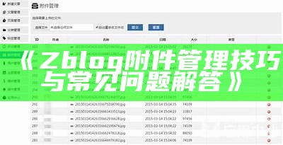 深入解析ZBlog附件管理功能及其使用技巧