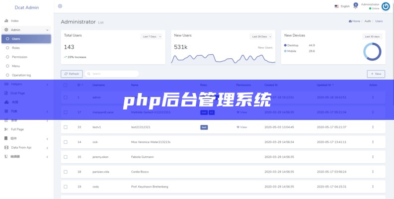 php后台管理系统