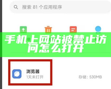 手机上网站被禁止访问怎么打开
