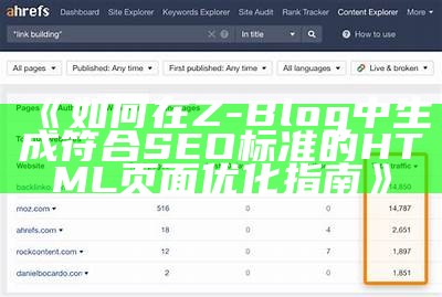 如何在Z-Blog中生成符合SEO标准的HTML页面优化指南