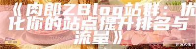 肉郎ZBlog站群搭建与优化全攻略，助您轻松打造高流量网站