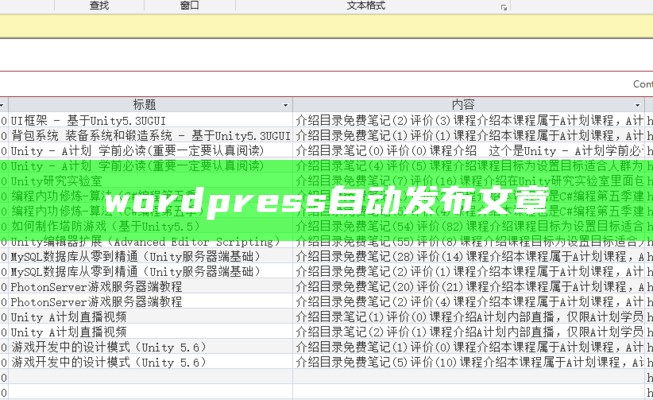 wordpress自动发布文章