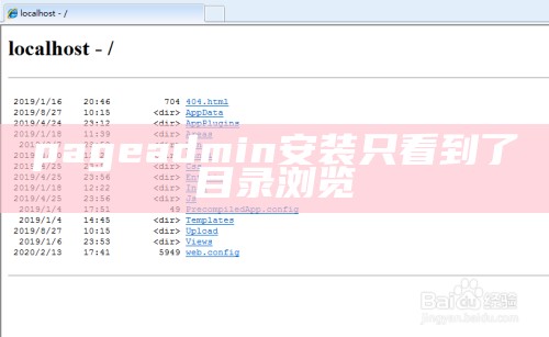 pageadmin安装只看到了目录浏览