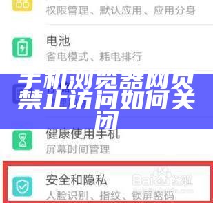 手机浏览器网页禁止访问如何关闭