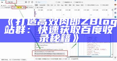 打造高效肉郎ZBlog站群：快速获取百度收录秘籍