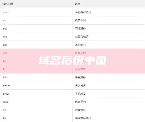 域名后缀中国