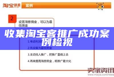 收集淘宝客推广成功案例检视