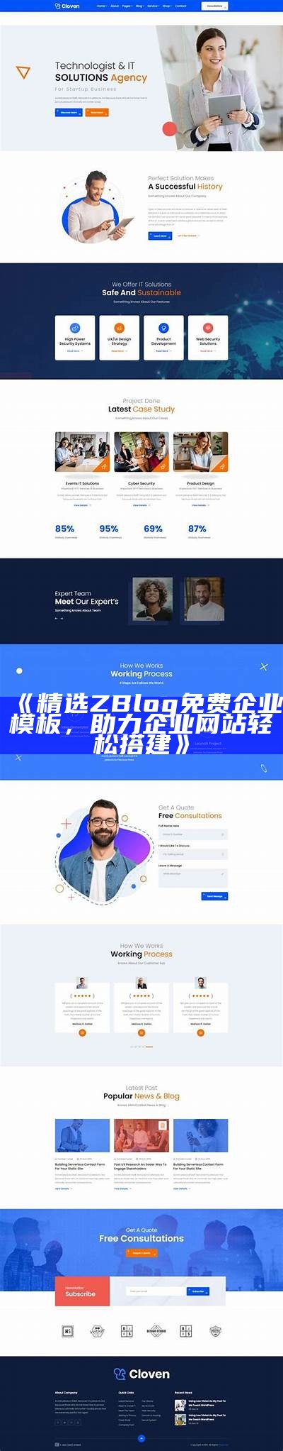 精选ZBlog免费企业模板，助力企业网站轻松搭建