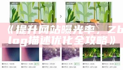 提升网站曝光率，Zblog描述优化全攻略