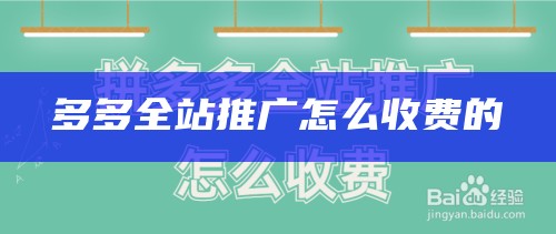 多多全站推广怎么收费的