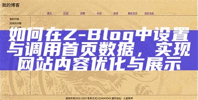 如何在Z-Blog中设置与调用首页统计，完成网站内容优化与展示