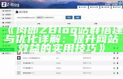 肉郎ZBlog站群搭建与优化详解：提升网站效益的实用技巧