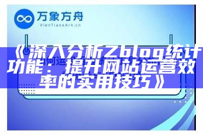 深入检视Zblog统计功能，提升网站运营效率的技巧与方法