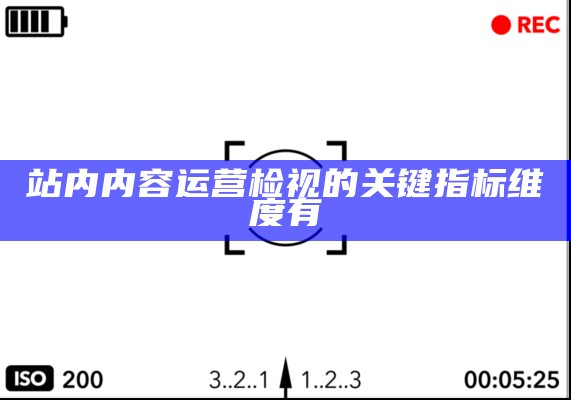 站内内容运营检视的关键指标维度有