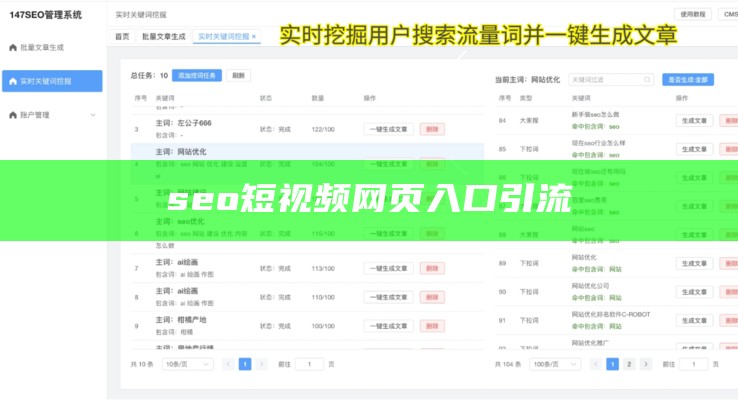 seo短视频网页入口引流