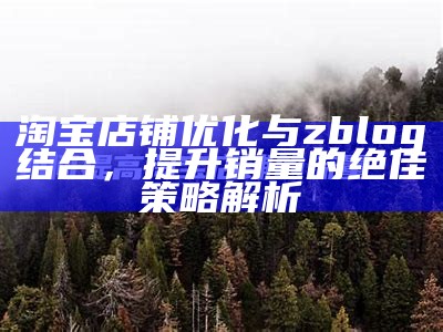 淘宝店铺优化与zblog结合，提升销量的绝佳策略解析