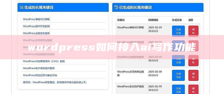 wordpress如何接入ai写作功能