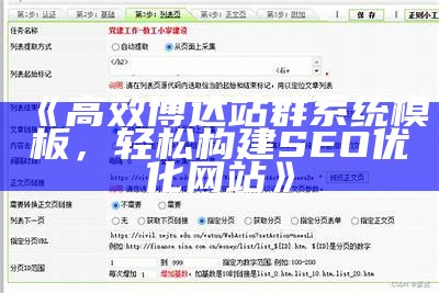 高效博达站群系统模板，轻松构建SEO优化网站