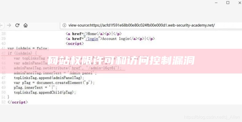 网站权限许可和访问控制漏洞