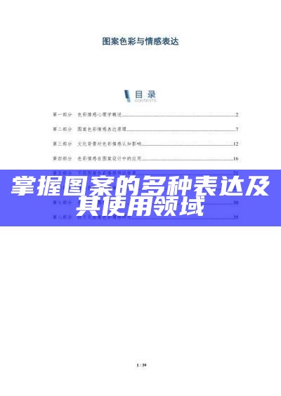 掌握图案的多种表达及其使用领域