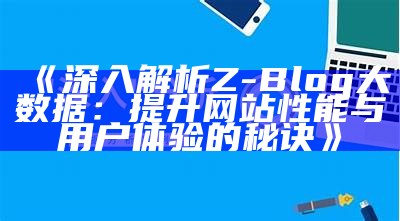 深入探讨ZBlog大统计调查在网站优化中的实践与实践