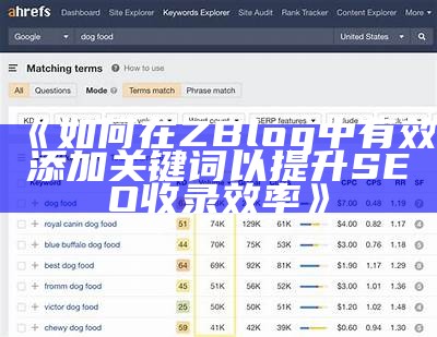 如何在ZBlog中有效添加关键词以提升 SEO 收录效率