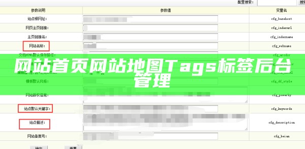 网站首页网站地图Tags标签后台管理