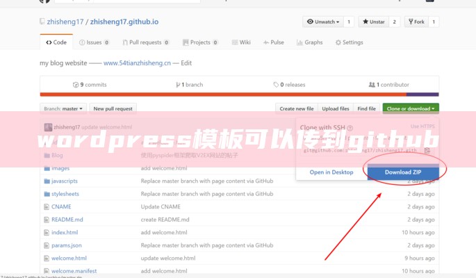 wordpress模板可以传到github
