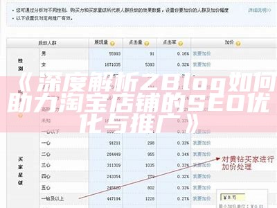 深度解析ZBlog如何助力淘宝店铺的SEO优化与推广