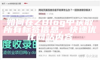 如何在ZBlog中获取所有标签信息，快速优化网站内容