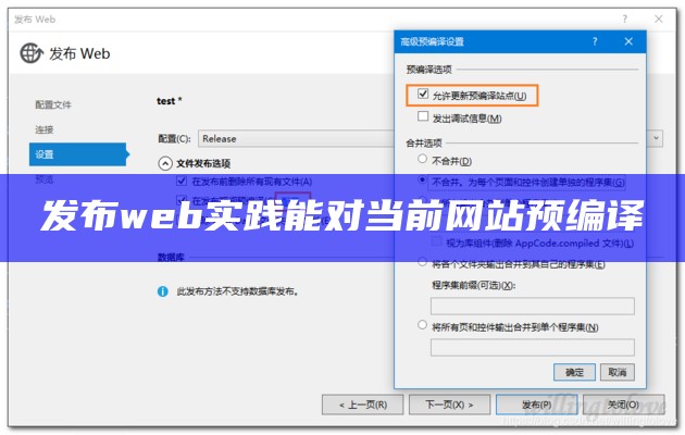 发布web实践能对当前网站预编译