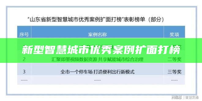 新型智慧城市优秀案例扩面打榜