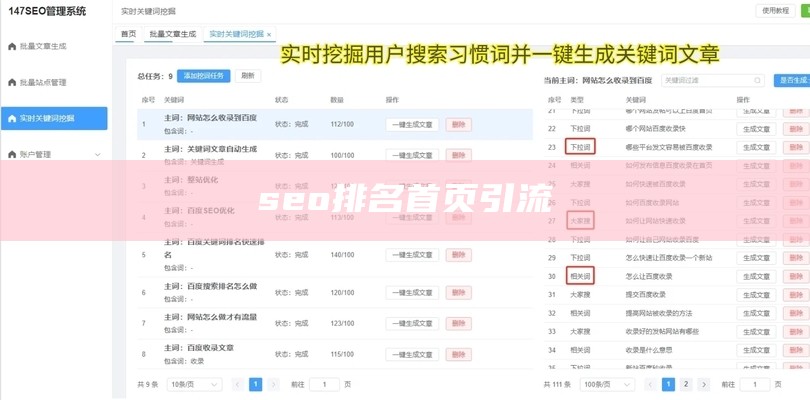 seo排名首页引流