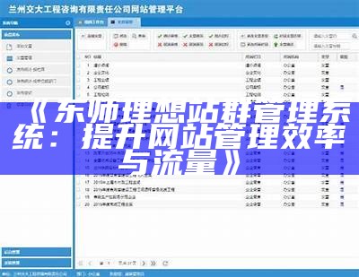 东师理想站群管理系统：提升网站管理效率与流量