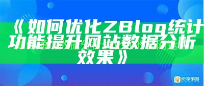 深入研究zblog大统计：提升网站运营效率的关键策略