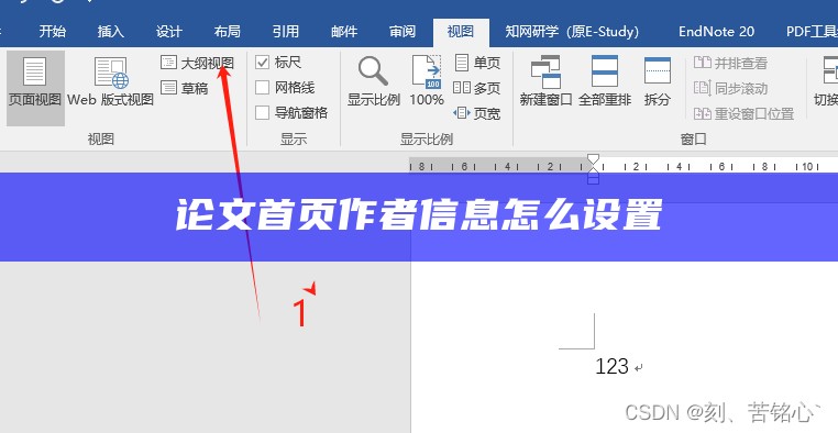 论文首页作者信息怎么设置