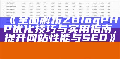 广泛解析ZBlogPHP优化技巧与实用指南，提升网站性能与SEO