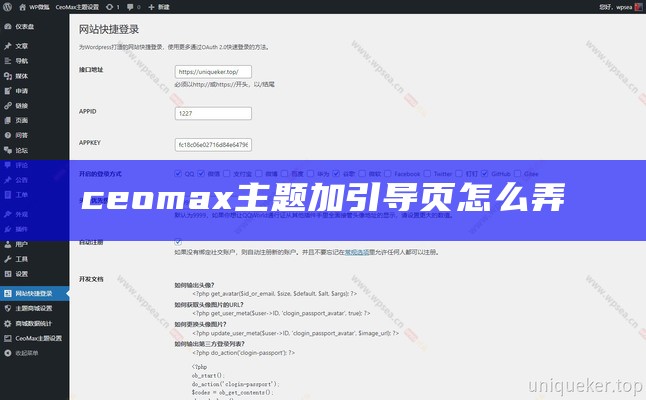 ceomax主题加引导页怎么弄