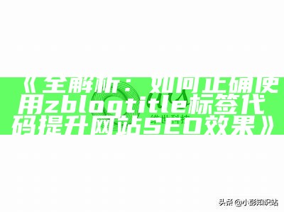 zblogtitle标签代码详解：提升网站SEO优化的实用技巧