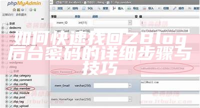 如何快速找回ZBlog后台密码的详细步骤与技巧