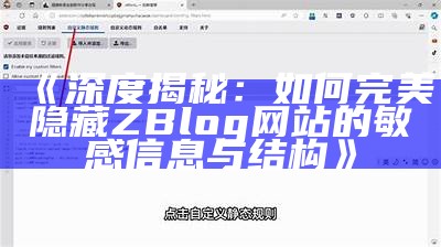 深度揭秘：如何完美隐藏ZBlog网站的敏感信息与结构