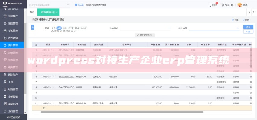 wordpress对接生产企业erp管理系统