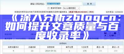 深入检视zblogcn：如何提升文章质量与百度收录率