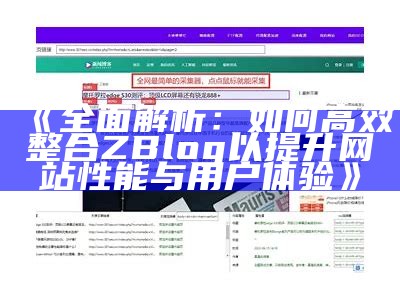 深入解析ZBlog大统计使用与优化技巧，提升网站整体性能