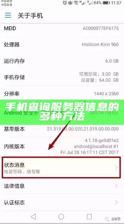 手机查询服务器信息的多种方法